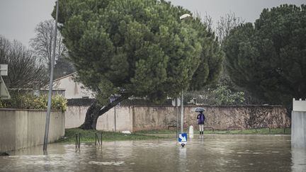 Des inondations à Carcassonne (Aude), le 23 janvier 2020. (IDRISS BIGOU-GILLES / HANS LUCAS)