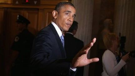 Le président Obama au Capitole après une rencontre avec des élus républicains, le 10 septembre 2013. (ALEX WONG / DPA / DPA PICTURE-ALLIANCE/AFP)