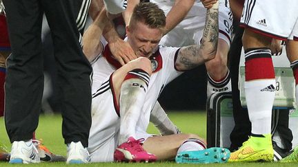 Marco Reus a été transporté à l'hôpital pour passer des examens. (DANIEL ROLAND / AFP)