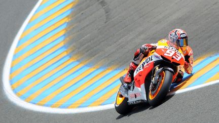 Marc Marquez a posé son empreinte sur les deux premières séances d'essais libres du GP de France.  (JEAN-FRANCOIS MONIER / AFP)