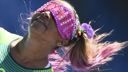 La Brésilienne&nbsp;Terizinha Guilhermina, pratiquement aveugle, en lice pour le 200 m femmes. (CHRISTOPHE SIMON / AFP)