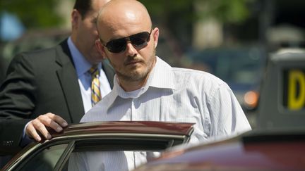 Nicholas Slatten, un des quatre ex-mercenaires de Blackwater jug&eacute;s pour le meurtre d'Irakiens en 2007, le 11 juin 2014 &agrave; Washington. (CLIFF OWEN / AP / SIPA )