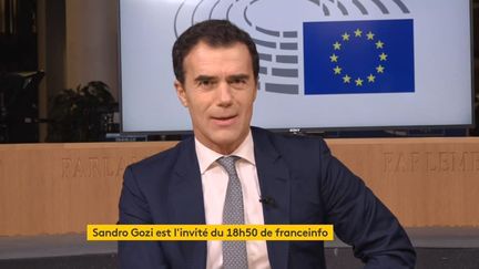 Sandro Gozi était l'invité du 18h50 franceinfo le 10 février 2020 (capture écran). (FRANCEINFO / RADIOFRANCE)