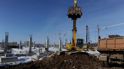 Les travaux sur le site de Saransk (ANDREY SMIRNOV / AFP)