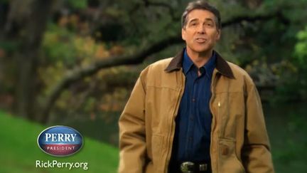 Capture d'&eacute;cran du clip de campagne "Strong" du candidat &agrave; la primaire r&eacute;publicaine am&eacute;ricaine Rick Perry, devenu la vid&eacute;o la plus d&eacute;test&eacute;e en trois jours, sur YouTube, le 9 d&eacute;cembre 2011.&nbsp; (RICKPERRY.ORG)