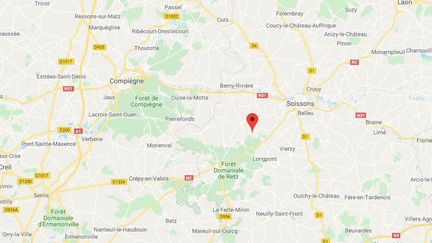 La commune de&nbsp;Saint-Pierre-Aigle dans l'Aisne.&nbsp; (GOOGLE MAPS / FRANCETV INFO)