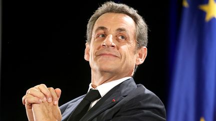 Nicolas Sarkozy en meeting &agrave; Saint-Julien-les-Villas (Aube), le 2 octobre 2014. (FRANCOIS NASCIMBENI / AFP)