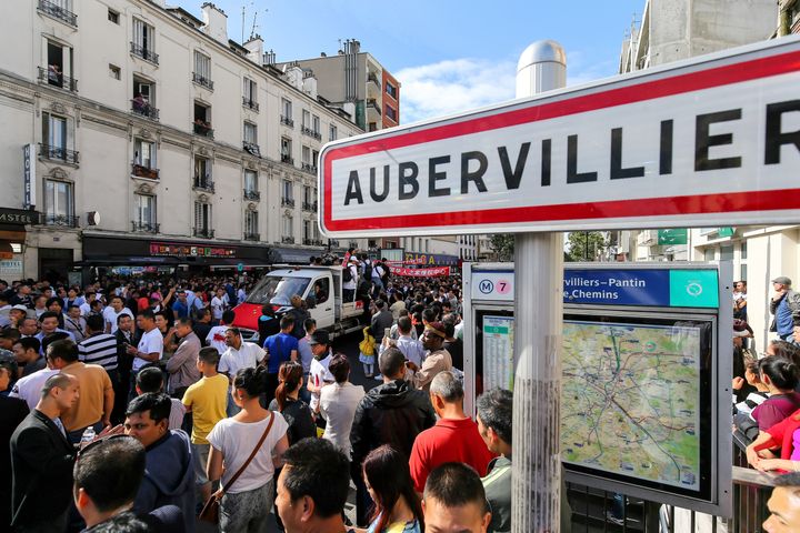 Un rassemblement à Aubervilliers après la mort de Zhang Chaolin, le 21&nbsp;août 2016. (MICHEL STOUPAK / CITIZENSIDE)