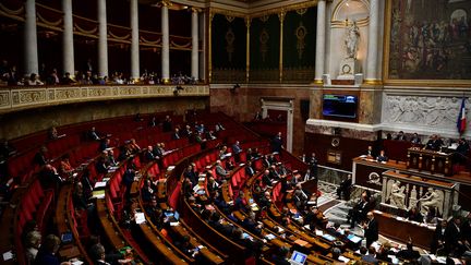 L'hémicycle de l'Assemblée nationale, le 17 décembre 2019. (CHRISTOPHE ARCHAMBAULT / AFP)