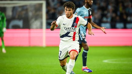 Joao Neves, decisive double against Le Havre, during the first day of Ligue 1, on August 16 at the Océane stadium. (MATTHIEU MIRVILLE / DPPI / AFP)