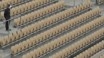 Stade de Roland Garros sans public lors de l'édition 2021. (STEPHANE ALLAMAN / STEPHANE ALLAMAN)