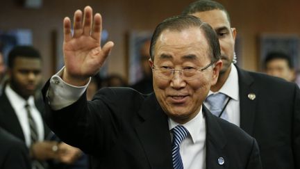 Ban Ki-moon, ex-secrétaire de l'ONU, au siège des Nations-Unies, à New York, le 30 décembre 2016. (KENA BETANCUR / AFP)