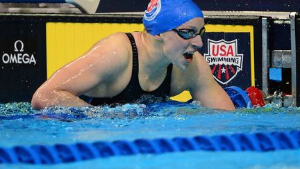 Katie Ledecky toute à sa joie (JEFF CURRY / GETTY IMAGES NORTH AMERICA)