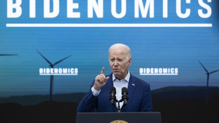 Le président américain, Joe Biden, le 9 août 2023, à Belen, au Nouveau-Mexique (Etats-Unis). (JIM WATSON / AFP)