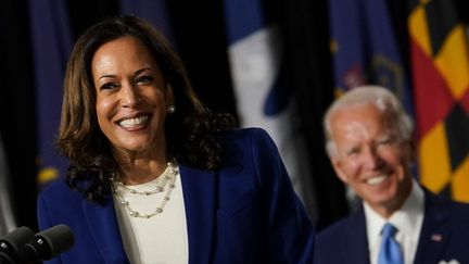 Le sénatrice Kamala D. Harris sourit après avoir été présentée par le candidat démocrate à la présidence Joe Biden. (THE WASHINGTON POST / THE WASHINGTON POST)