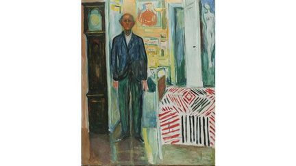 Autoportrait. Entre l&#039;horloge et le lit, 1940-43
 (© Munch Museum / Munch-Ellingsen Group / BONO 2011 © Adagp, Paris 2011)