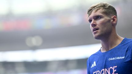 Le décathlonien français Kevin Mayer lors d'un entraînement au Stade de France, le 1er août 2024. (KIRILL KUDRYAVTSEV / AFP)