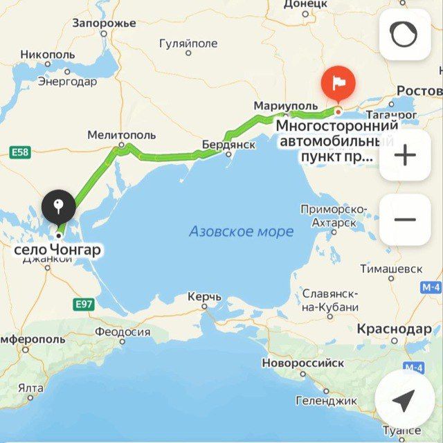 Le ministère des Transports russe a diffusé un itinéraire alternatif pour accéder à la péninsule annexe de Crimée par la route, lundi 17 juillet, après une attaque sur le pont de Kertch. (MINISTERE DES TRANSPORTS RUSSE / TELEGRAM)