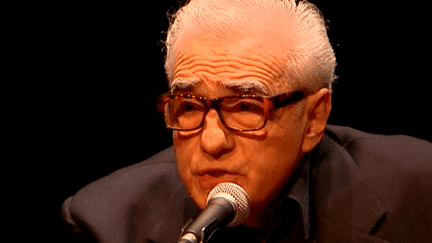 Martin Scorsese devant son public au théâtre des Célestins de Lyon.
 (France 3)