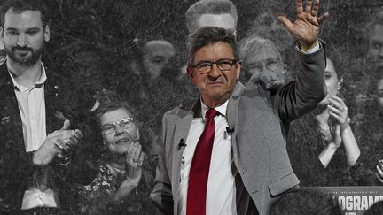 Jean-Luc Mélenchon a fini troisième du premier tour de l'élection présidentielle, le 10 avril 2022. (PIERRE-ALBERT JOSSERAND / JESSICA KOMGUEN / FRANCEINFO / EMMANUEL DUNAND / AFP)