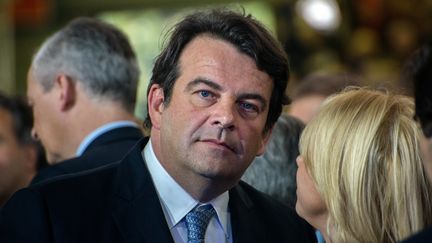 Thierry Solère participe à un meeting de campagne de François Fillon, le 29 janvier 2017, à Paris. (CITIZENSIDE / DENIS PREZAT / AFP)