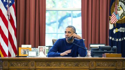 Barack Obama dans le bureau ovale, le 24 décembre 2016. (SIPANY/SIPA / SIPA USA)