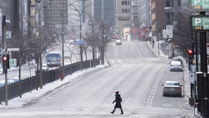 Boulevard René-Levesque à Montréal, le 10 janvier 2021 (GRAHAM HUGHES / THE CANADIAN PRESS VIA AP / SIPA)