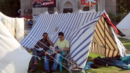 Campement sur la place Tahir, au caire, en Egypte. (AFP - Khaled Desouki)