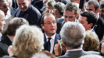 Fran&ccedil;ois Hollande &agrave; Tulle (Corr&egrave;ze), le 18 janvier 2014. (  MAXPPP)