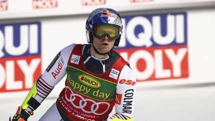 Le Français Alexis Pinturault à l'arrivée du slalom géant, lors de la Coupe du monde de ski alpin à Kranjska Gora, en Slovénie,&nbsp;le 13 mars 2021. (MARCO TROVATI / AP)