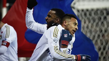 La rage de vaincre d'Alexandre Lacazette. (JEFF PACHOUD / AFP)