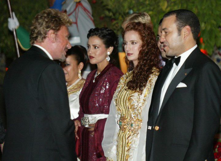 Johnny Hallyday avec Mohammed VI à Marrakech le 19 septembre 2002 (ABDELHAK SENNA / AFP)