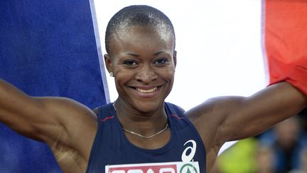 L'heptathlonienne fran&ccedil;aise Antoinette Nana Djimou aux championnats d'Europe d'athl&eacute;tisme, le 14 ao&ucirc;t 2014 &agrave; Zurich (Suisse). (FRANCK FIFE / AFP)