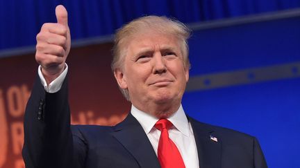 Donald Trump, lors du premier débat présidentiel républicain, à Cleveland (Ohio), le 6 août 2015.&nbsp; (MANDEL NGAN / AFP)