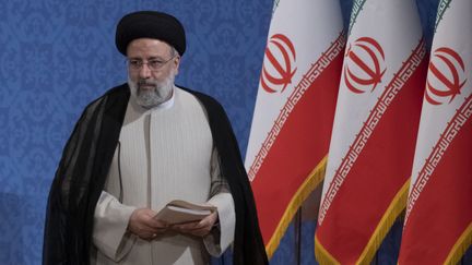 Le président iranien&nbsp;Ebrahim Raïssi à Téhéran, en Iran, le 21 juin 2021. (MORTEZA NIKOUBAZL / NURPHOTO / AFP)