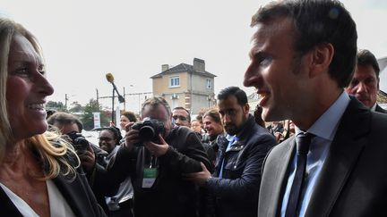 Alexandre Benalla lors d'un meeting d'Emmanuel Macron au Mans (Sarthe), le 11 octobre 2016. (JEAN-FRANCOIS MONIER / AFP)