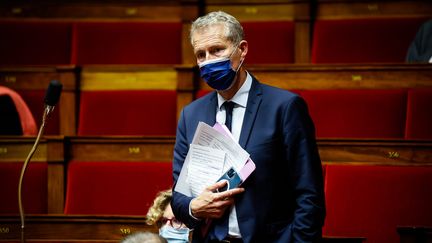 Guillaume Garot lors d'une session de question au gouvernement dans l'hémicycle de l'Assemblée nationale, 13 juillet 2021. (THOMAS PADILLAT / MAXPPP)