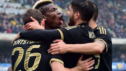 La joie de Paul Pogba et de ses coéquipiers de la Juventus Turin (GIUSEPPE CACACE / AFP)