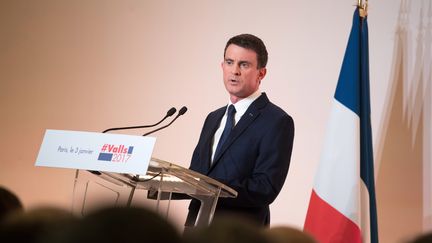 Manuel Valls, candidat à la primaire de la gauche, le 3 janvier 2017 à Paris. (PHILIP ROCK / ANADOLU AGENCY / AFP)