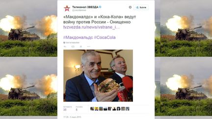 Le conseiller de Medvedev Guennadi Onichtchenko tient les coupables : «McDonald's et Coca-Cola mènent une guerre contre la Russie.» Tweet de la chaîne «patriotique» Zvezda (Etoile), le 5 mars 2015. (Twitter)