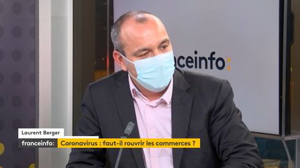 Laurent Berger,&nbsp;secrétaire général de la CFDT, invité éco de franceinfo, lundi 2 novembre 2020. (FRANCEINFO)