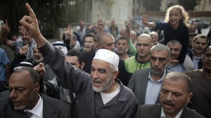 Le Palestinien Cheikh Ra&euml;d Salah,&nbsp;chef du "Mouvement islamique - branche nord", le 27 octobre 2015. (AHMAD GHARABLI / AFP)