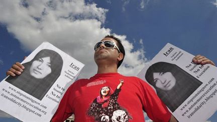 Mobilisation pour Sakineh Mohammadi-Ashtiani, Londres, juillet 2010 (AFP/Carl Court)