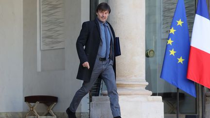 Le ministre de la Transition écologique et solidaire, Nicolas Hulot, le 22 novembre 2017 à la sortie du palais de l'Elysée, à Paris.&nbsp; (LUDOVIC MARIN / AFP)