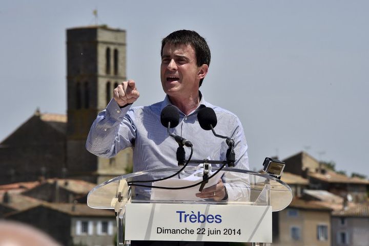 Le Premier ministre Manuel Valls lors de son discours de Trèbes (Aude), le  22 juin /2014)
 (PASCAL PAVANI / AFP)