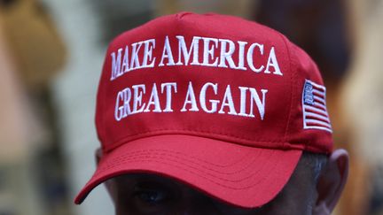 A person wearing a cap "Make America Great Again" in the United States on July 14, 2024. (JAKUB PORZYCKI / NURPHOTO)