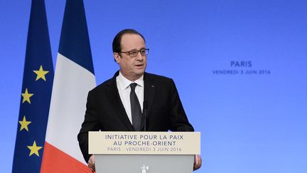 François Hollande lors d'une réunion internationale sur le conflit israélo-palestinien pour tenter de relancer le processus de paix, à Paris vendredi 3 juin 2016.