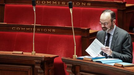 Le Premier ministre, Edouard Philippe, le 25 février 2020 à l'Assemblée nationale. (LUDOVIC MARIN / AFP)