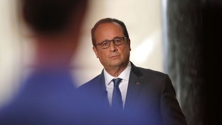 Le pr&eacute;sident de la R&eacute;publique, Fran&ccedil;ois Hollande, lors d'une conf&eacute;rence de presse &agrave; Paris, le 7 septembre 2015. (FRANCOIS MORI / AP / SIPA)