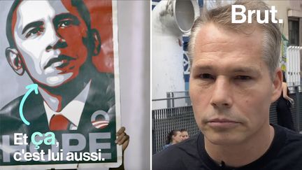 Son affiche "Hope" de Barack Obama est mondialement connue. Le 22 juin, l'artiste américain Shepard Fairey était à Paris pour rencontrer Emmanuel Macron.